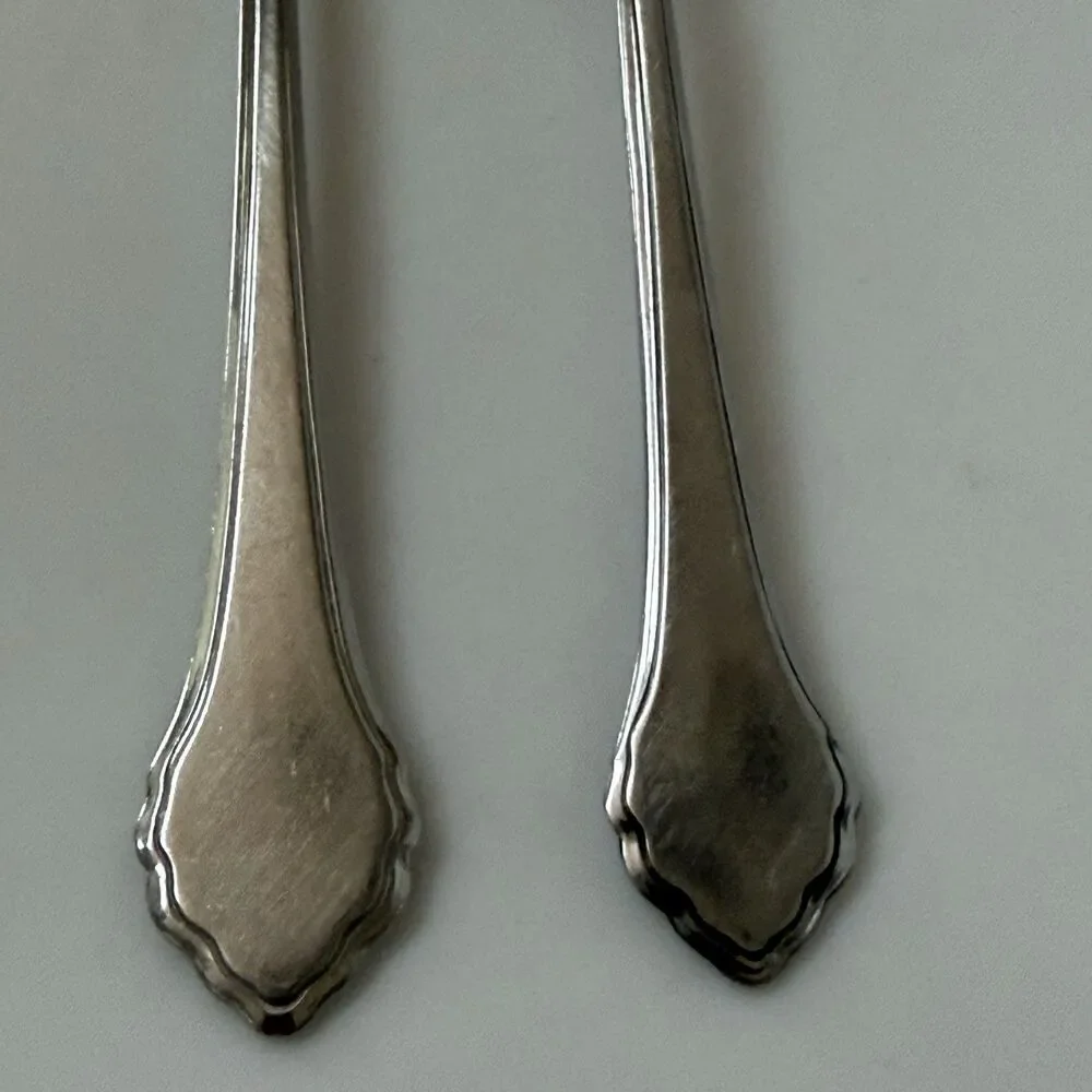 2pc Oneida Summer Mist-Autumn Glow Dinner Knife + Soup Spoon Stainless Deluxe